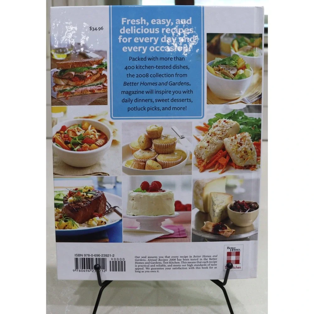 Better Homes and Gardens Annual Recipes 2008 Hardcover Cookbook 400+ Recipes